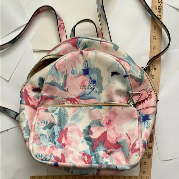 Guess | Bags | Guess Pink And Blue Floral Backpack | Poshmark display picture 3